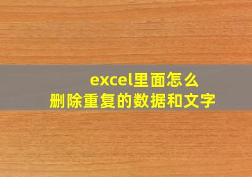 excel里面怎么删除重复的数据和文字