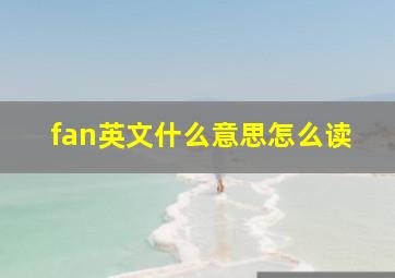 fan英文什么意思怎么读