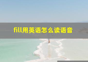 fill用英语怎么读语音