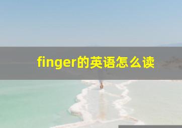 finger的英语怎么读