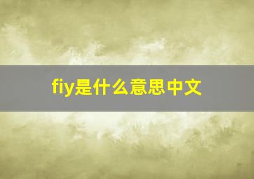 fiy是什么意思中文