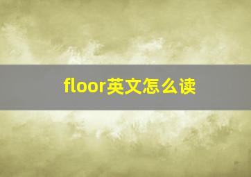 floor英文怎么读