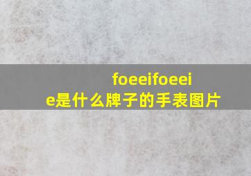 foeeifoeeie是什么牌子的手表图片