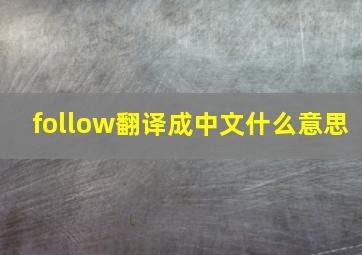 follow翻译成中文什么意思