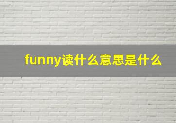 funny读什么意思是什么