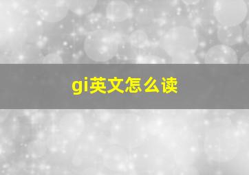 gi英文怎么读