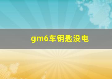 gm6车钥匙没电