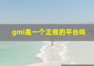 gmi是一个正规的平台吗