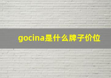 gocina是什么牌子价位