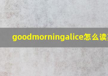 goodmorningalice怎么读英语