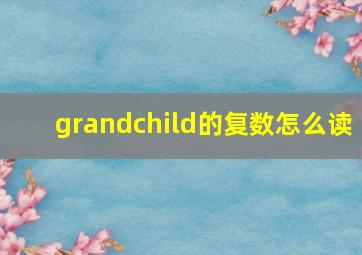 grandchild的复数怎么读