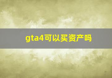 gta4可以买资产吗