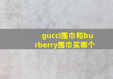 gucci围巾和burberry围巾买哪个