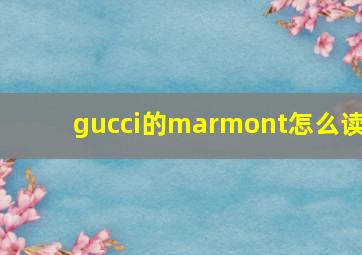 gucci的marmont怎么读