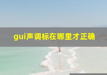 gui声调标在哪里才正确