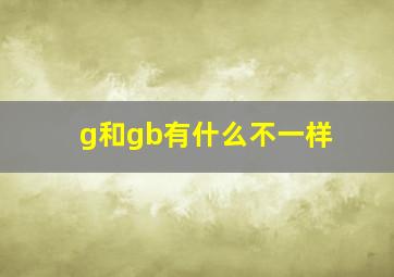 g和gb有什么不一样