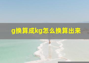 g换算成kg怎么换算出来