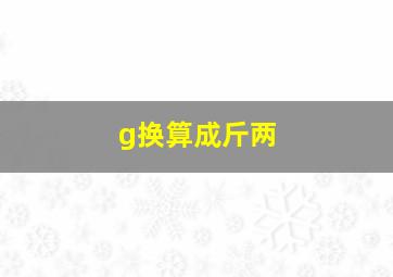 g换算成斤两