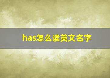 has怎么读英文名字