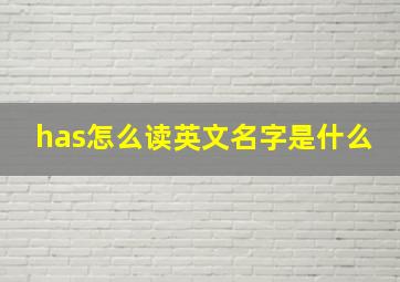 has怎么读英文名字是什么