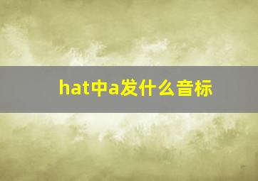 hat中a发什么音标