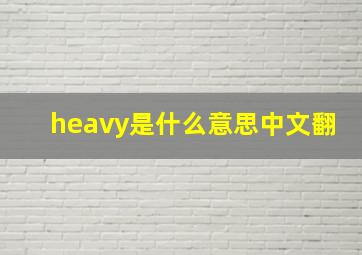 heavy是什么意思中文翻