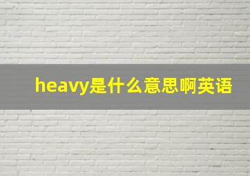 heavy是什么意思啊英语