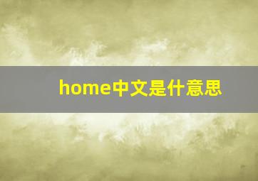 home中文是什意思