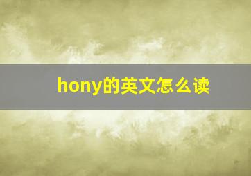 hony的英文怎么读