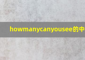 howmanycanyousee的中文意思