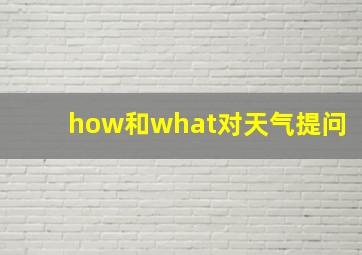 how和what对天气提问