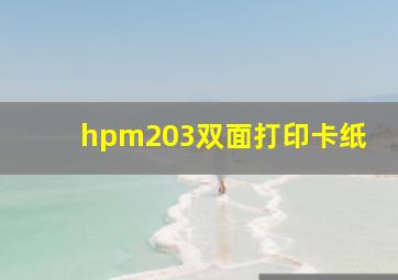 hpm203双面打印卡纸