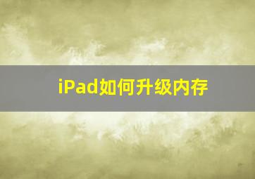 iPad如何升级内存