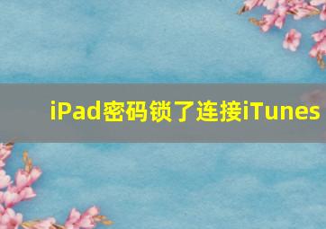 iPad密码锁了连接iTunes