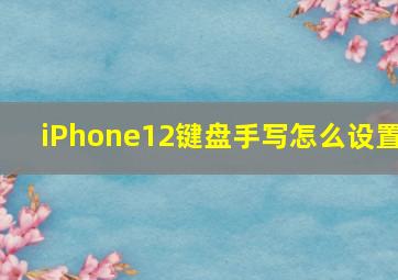 iPhone12键盘手写怎么设置