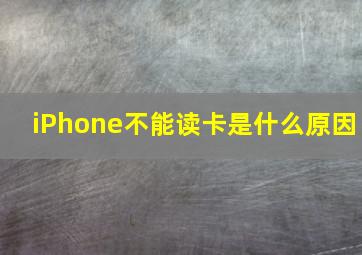 iPhone不能读卡是什么原因