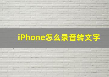 iPhone怎么录音转文字