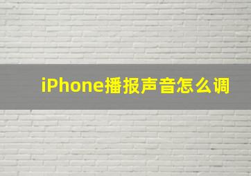 iPhone播报声音怎么调