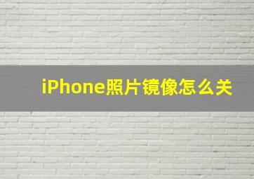 iPhone照片镜像怎么关