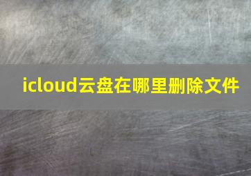 icloud云盘在哪里删除文件