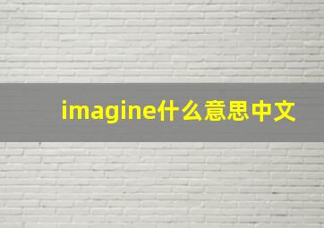 imagine什么意思中文