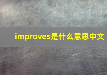 improves是什么意思中文