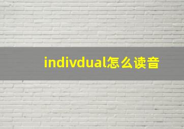 indivdual怎么读音