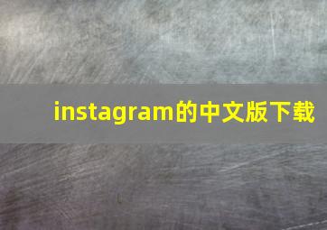 instagram的中文版下载