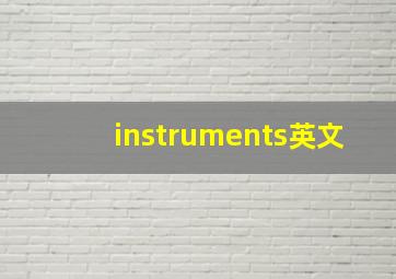 instruments英文