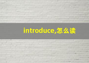 introduce,怎么读