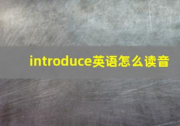 introduce英语怎么读音