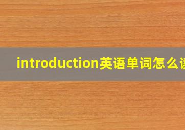 introduction英语单词怎么读