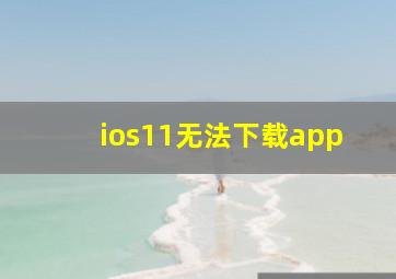 ios11无法下载app