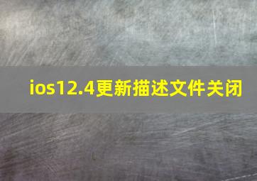 ios12.4更新描述文件关闭